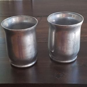 2 Silver Mercury Votives with Battery Cand…